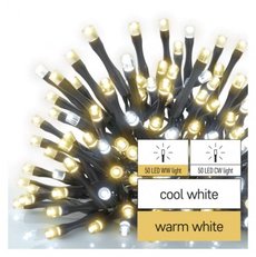Standardní spojovací vánoční řetěz LED, 10 m, venkovní, teplá/studená bílá