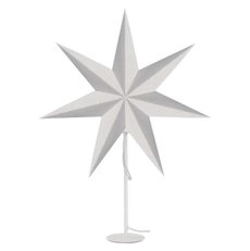 Svícen na žárovku E14 s papírovou hvězdou, bílý, 67x45 cm, interiér