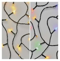 Vánoční řetěz LED 2v1, 10 m, vnitřní i venkovní, teplá bílá/více barev, programy