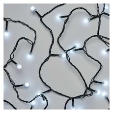 LED vánoční řetěz s třešněmi - korálky, 8 m, vnitřní i venkovní, studená bílá, časovač