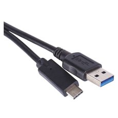 Kabel USB 3.0 A/M - USB 3.1 C/M 1m černý, rychlé nabíjení