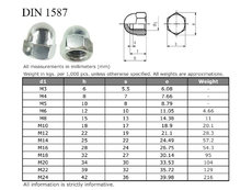 Matice M 10 DIN 1587-6 ZB