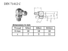 Kulová maznice 90° ZB R1/8 DIN 71412C