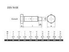 Skr.6HR DIN 561B s uzávěrem 8,8 M16x100