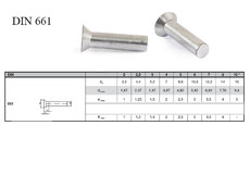 Nýt DIN 661 6x16 Fe