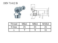 Sférická maznice 45° ZB R1/4 DIN 71412B