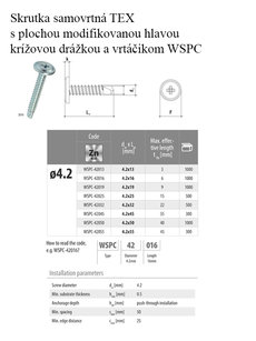 Skr.tex 4,2x13 WSPC plochá hlava